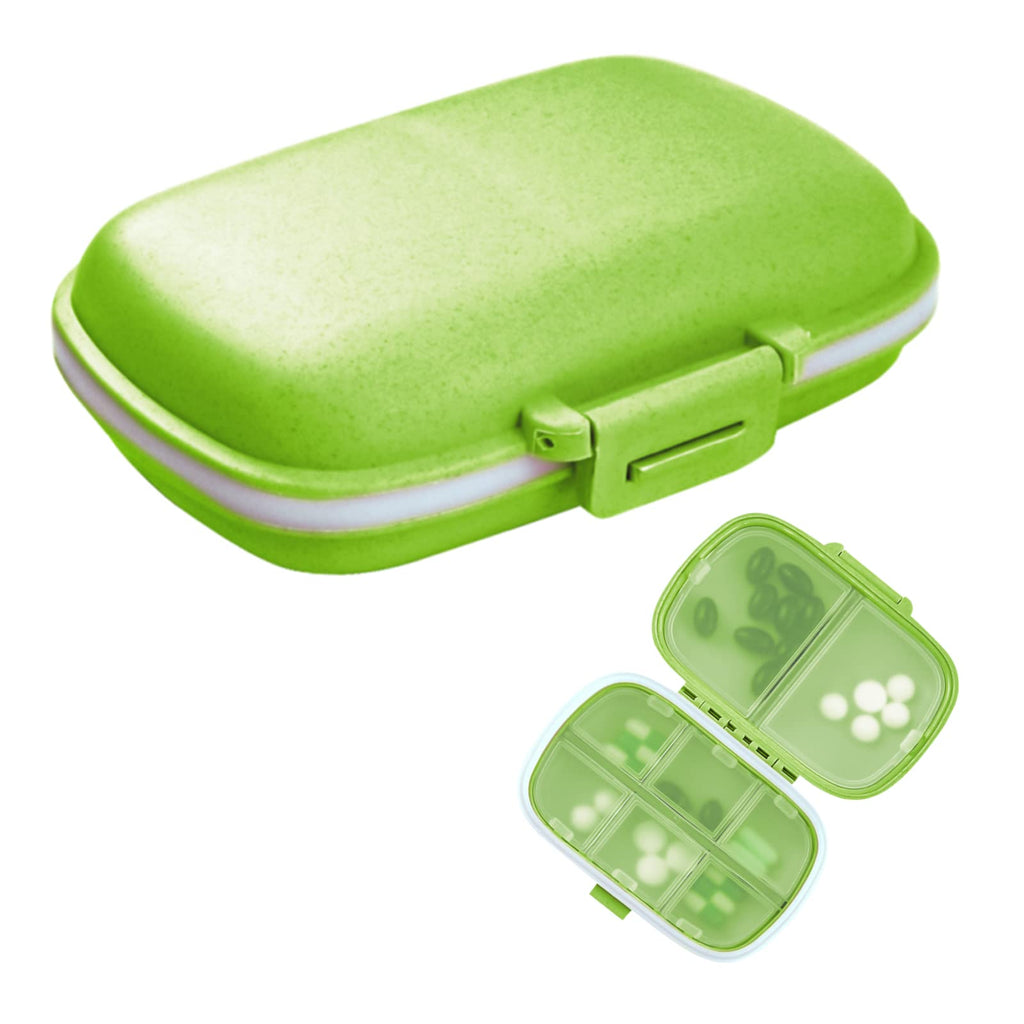 1Pack Travel Pill Organizer, 8 Compartments Portable Pill Case, Small Pill Box for Pocket Purse Portable Medicine Vitamin Contai