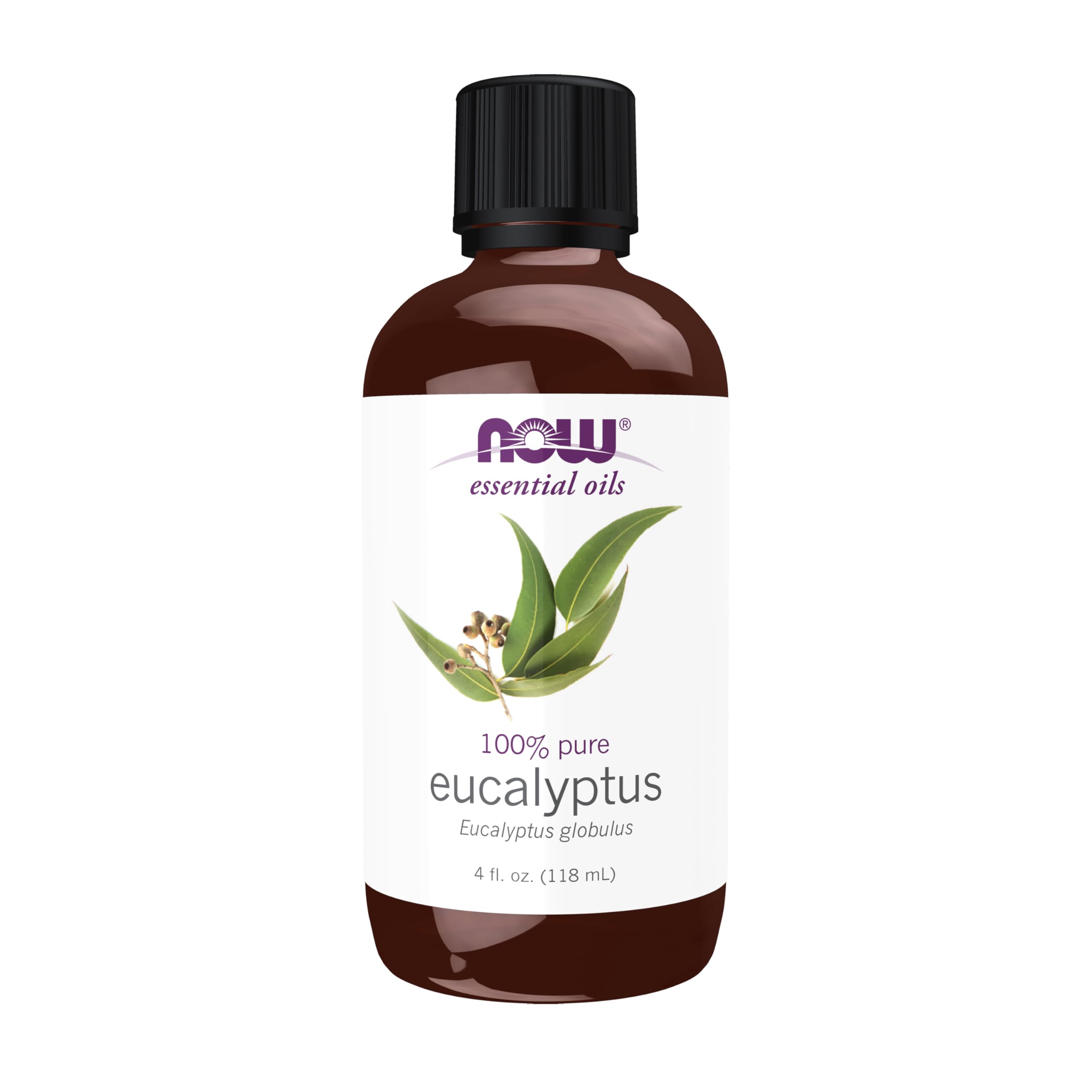 NOW Essential Oils, Eucalyptus Oil, Clarifying Aromatherapy Scent, Steam Distilled, 100% Pure, Vegan, Child Resistant Cap, 4-Oun