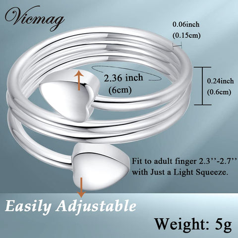 Vicmag Copper Magnetic Ring for Women, Copper Ring Ladies Fingers Thumb 100% Solid Pure Copper Valentine's Day Jewelry Gift Adju