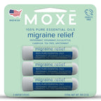 MOXE Migraine Relief Nasal Inhalers, Essential Oils for Headaches & Tension Relief, Portable Aromatherapy, Easy-to-Use, Pure & U