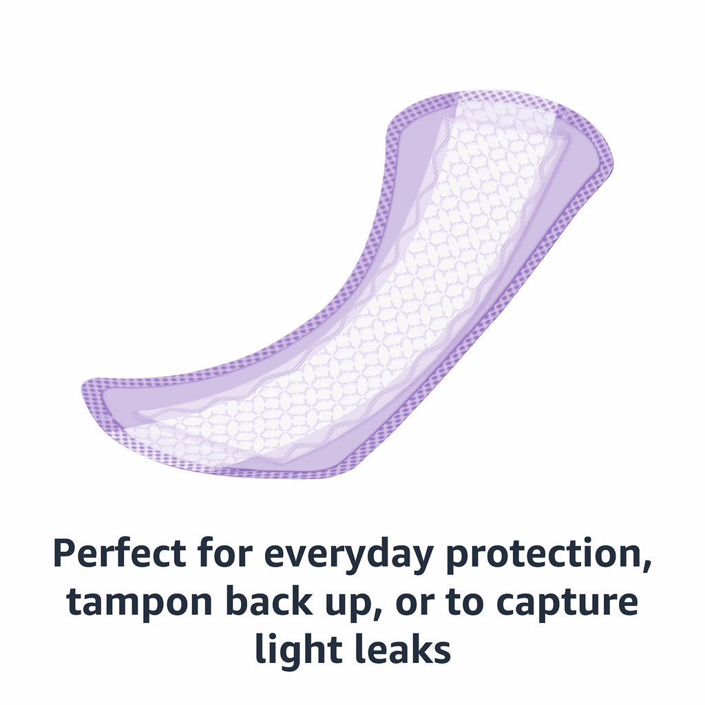 Amazon Basics Daily Pantiliner, Regular Length, Pads for Women, Unscented, 300 Count (6 Packs of 50) (Previously Solimo)