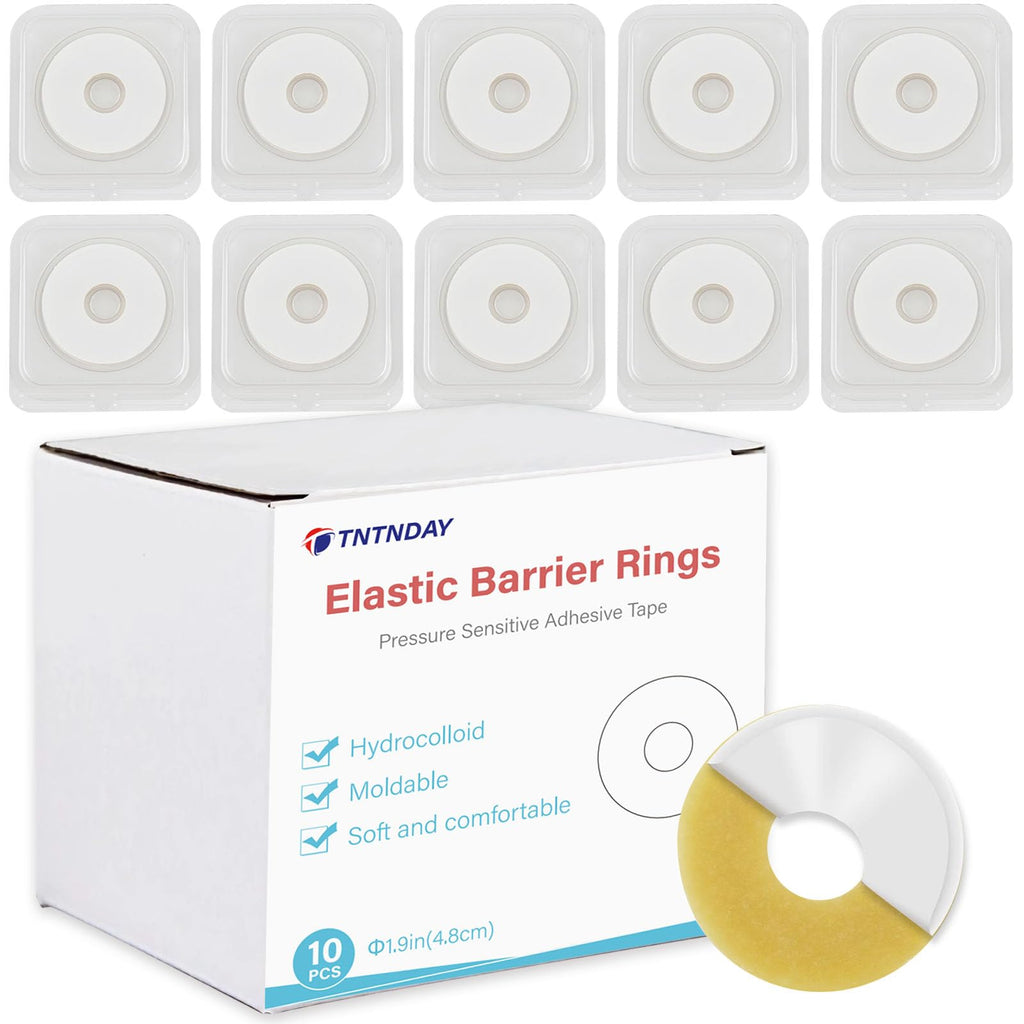 TNTNDAY 10 PCS Moldable Ostomy Barrier Rings, Elastic Skin Extender Rings, 2mm Thickness Medical Hydrocolloid Ostomy Bag Supplie