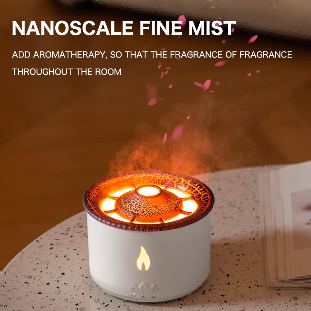 LONYIABBI Flame Air Diffuser Volcano Aroma Diffuser Ultrasonic Oil Diffuser 360mL Auto-Off Protection for Home,Office or Yoga, G