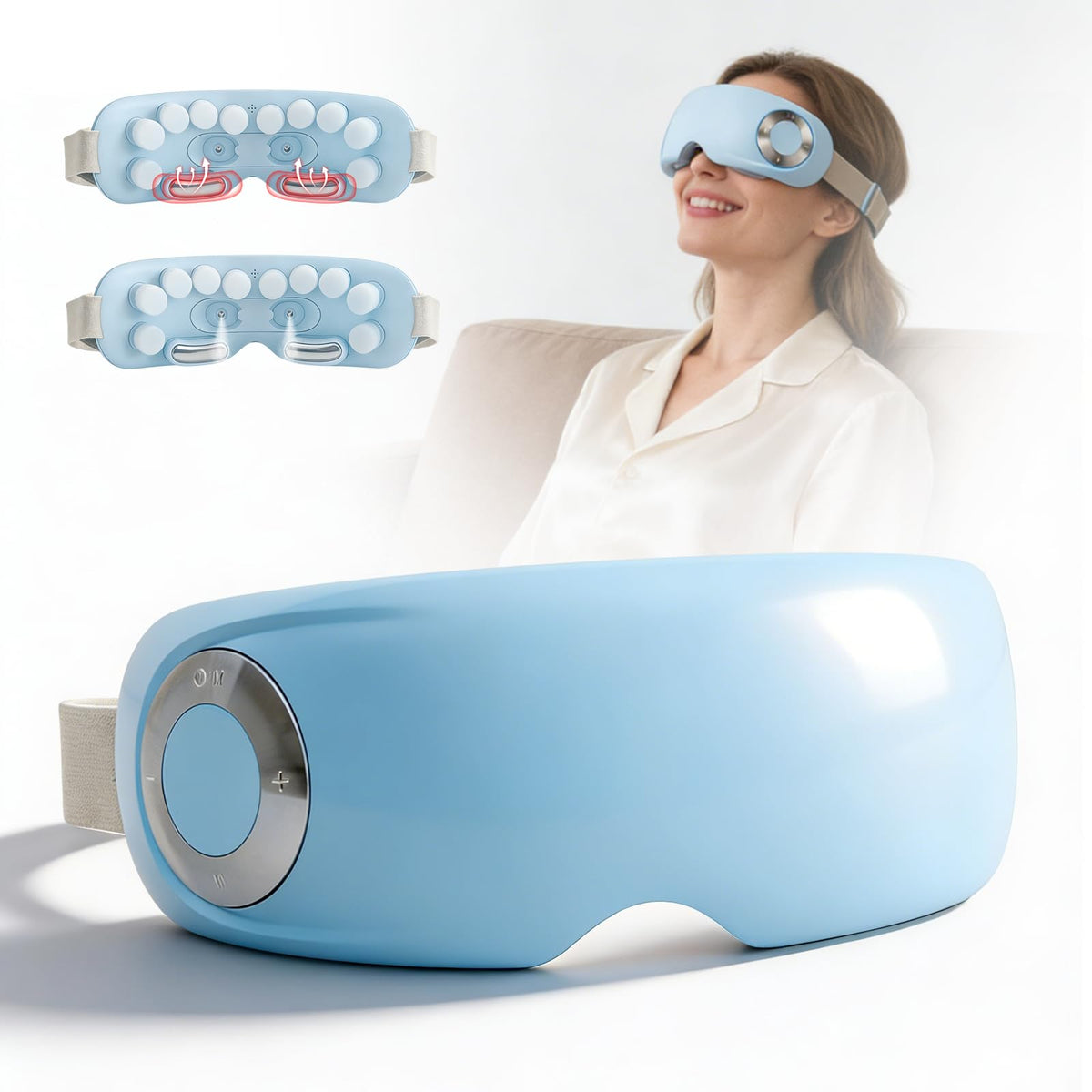 Eye Massager with Water Mist & Heat, Gentle Vibration for Screen Time