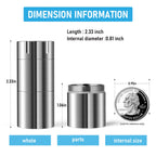 TISUR Pill Case, Titanium Keychain Pill Holder, 2 Compartments Small Metal Pill Box Tiny Waterproof Pill Bottle Pocket Portable