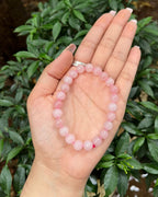 GOLDEN QUARTZ - Certified Pink Rose Quartz Bracelet with Certificate Natural Healing Crystal 8mm Beads (Rose Quartz Bracelet) Fo