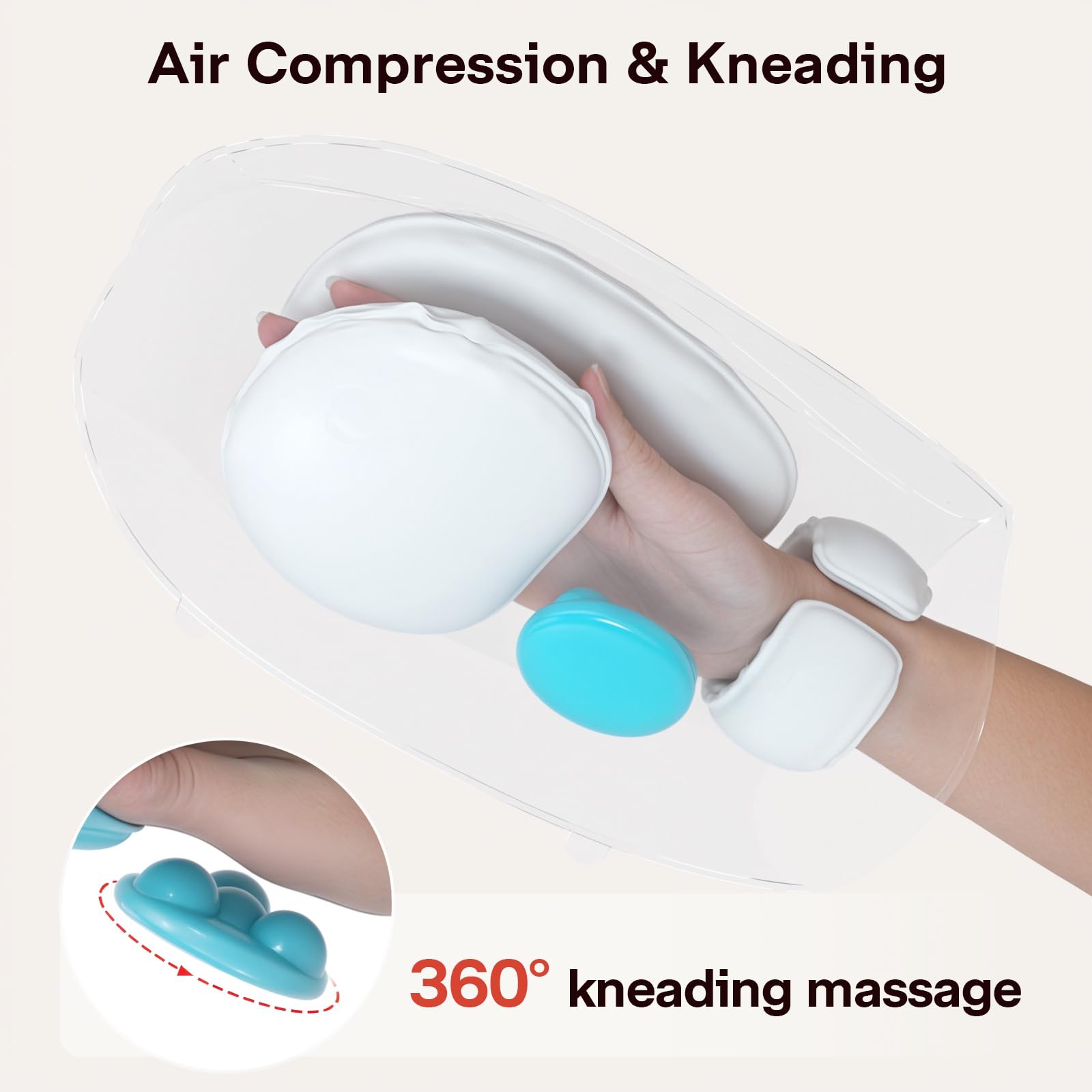 ALLJOY Hand Massager for Arthritis and Carpal Tunnel Relief, Cordless Electric Hand Massager with Heat and Compression for Finge