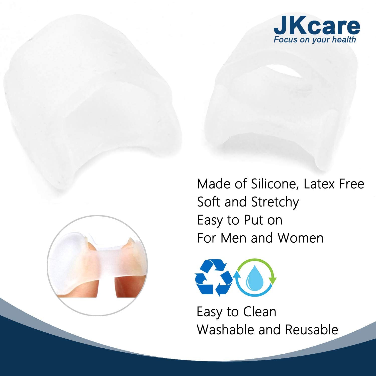 JKcare Pinky Toe Separators (Single Loop), Little Toe Spacers & Protectors for Overlapping Toe, Bunionette, Corn and Blister -10