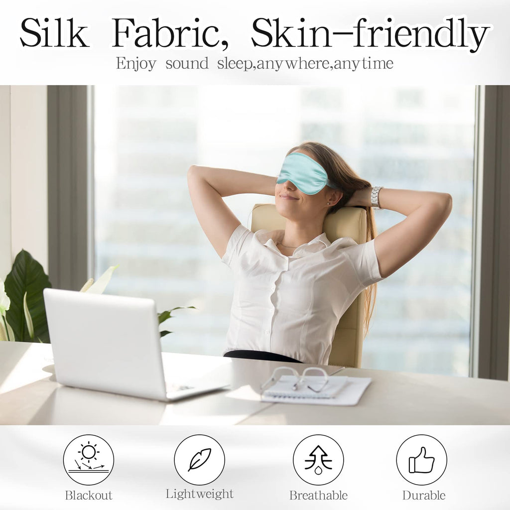 Coume Silk Sleep Mask Eye Coverings for Sleeping Smooth Soft Eye Covers Mask with Elastic Strap for Sleeping Blocking Lights Tra