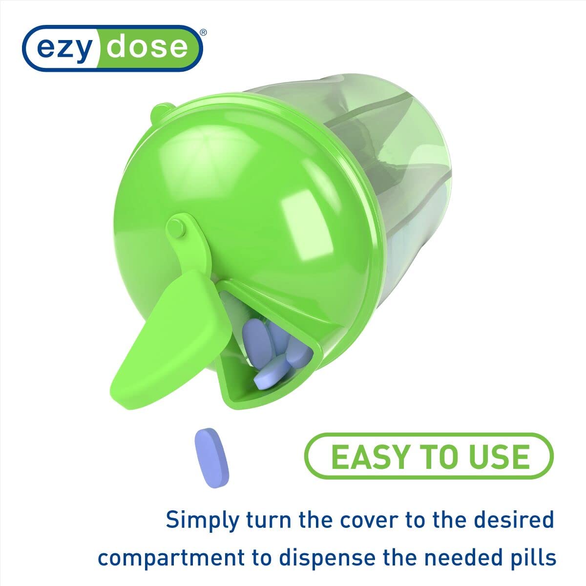 EZY DOSE Vitamin Organizer, 6 Large Compartments, 30-Day Vitamin and Medicine Storage, Keep Vitamins & Meds in Check, Easy to Us