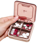Small Pill Box, BPA Free Pill Case with 4 Large Compartmensts to Hold Vitamins, Moistureproof Portable Pill Box Organiser for Tr