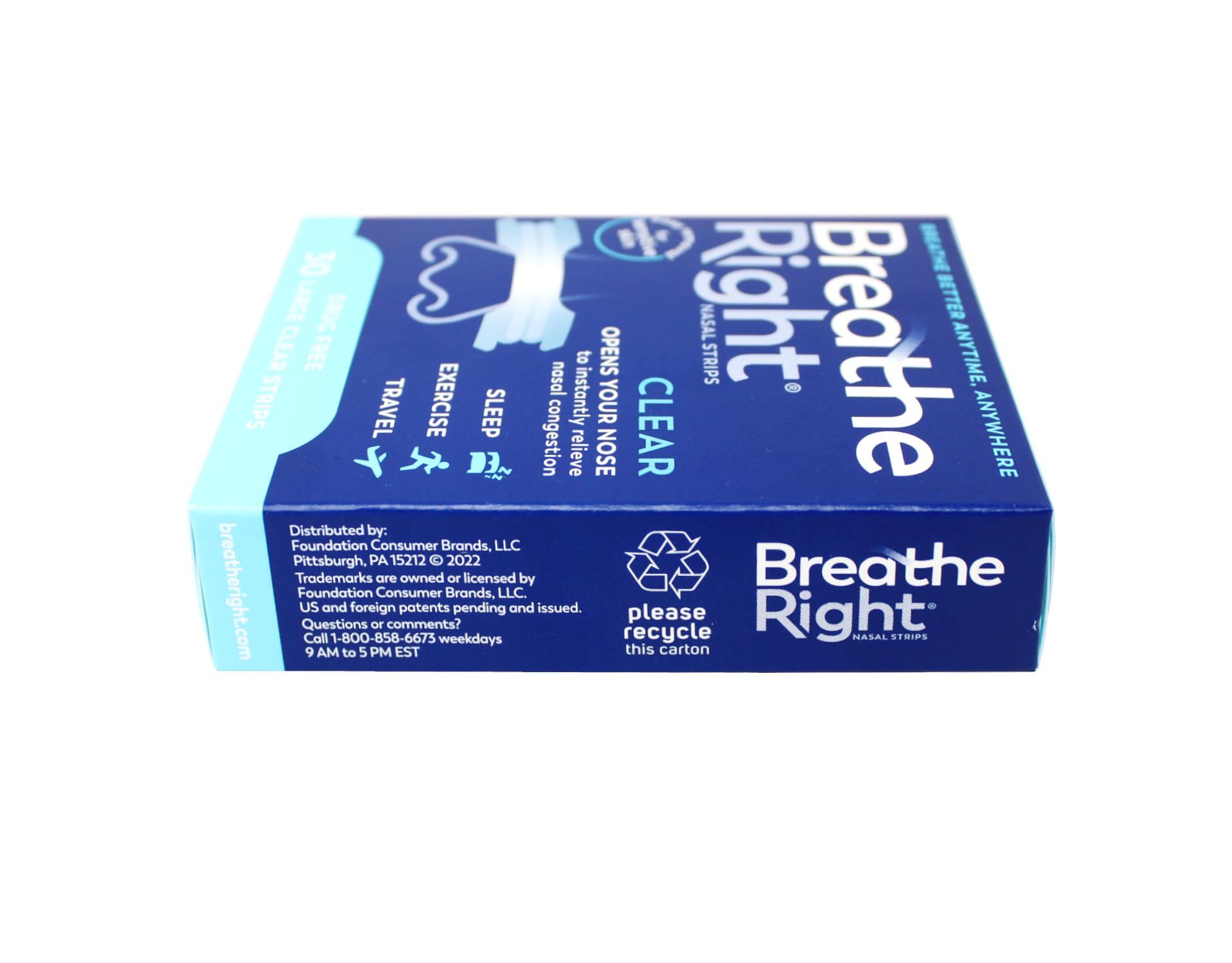Breathe Right Nasal Strips Clear Large - 30 Strips-2 Count
