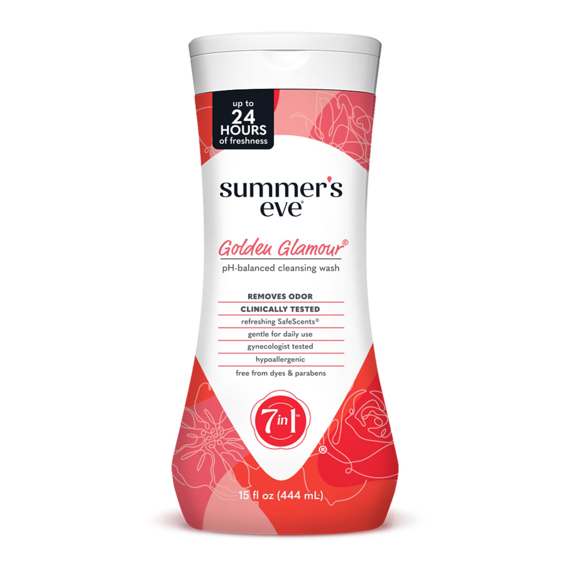 Summer's Eve Golden Glamour Daily Refreshing All Over Feminine Body Wash, Removes Odor, Feminine Wash pH Balanced, 15 fl oz