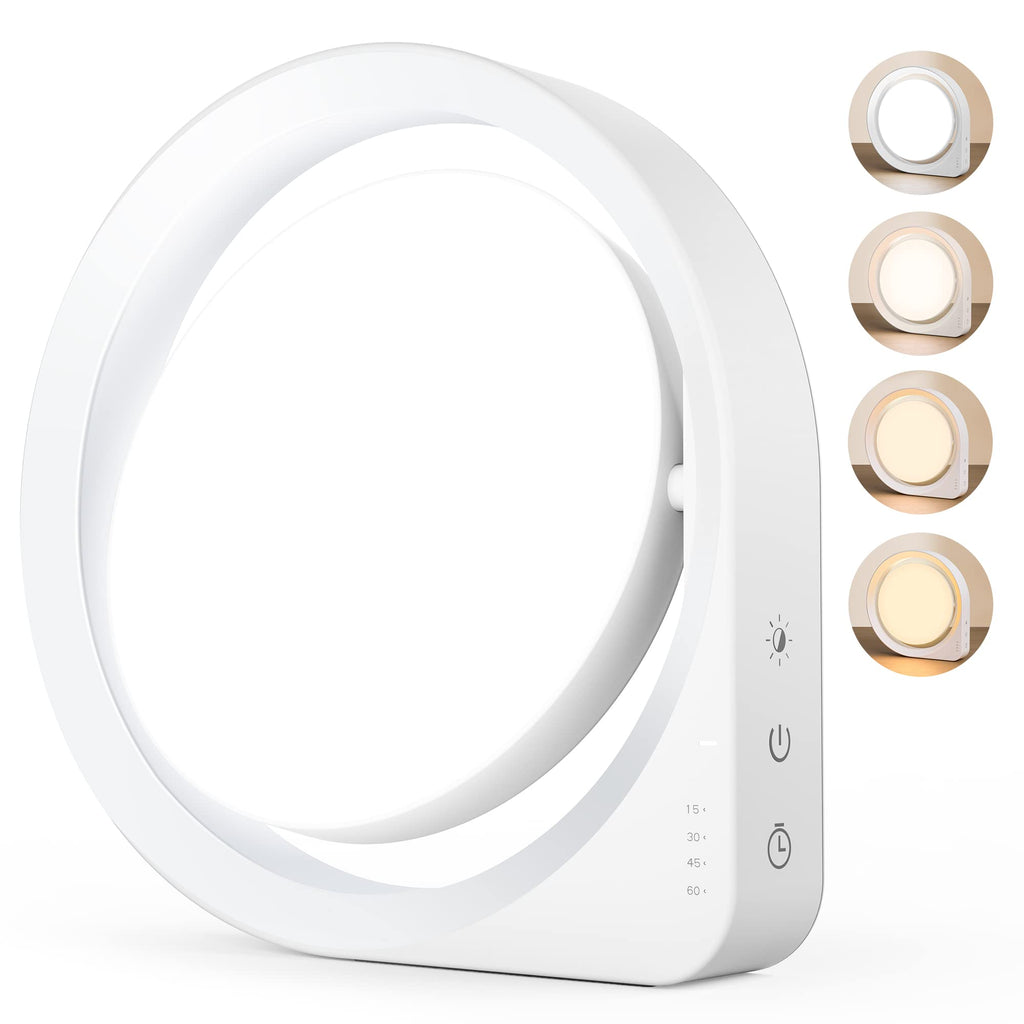 MediAcous Light Therapy Lamp, UV-Free 11000Lux Therapy Light, Happy Lamps with 4 Brightness Levels & Color Temperature & Timer, 