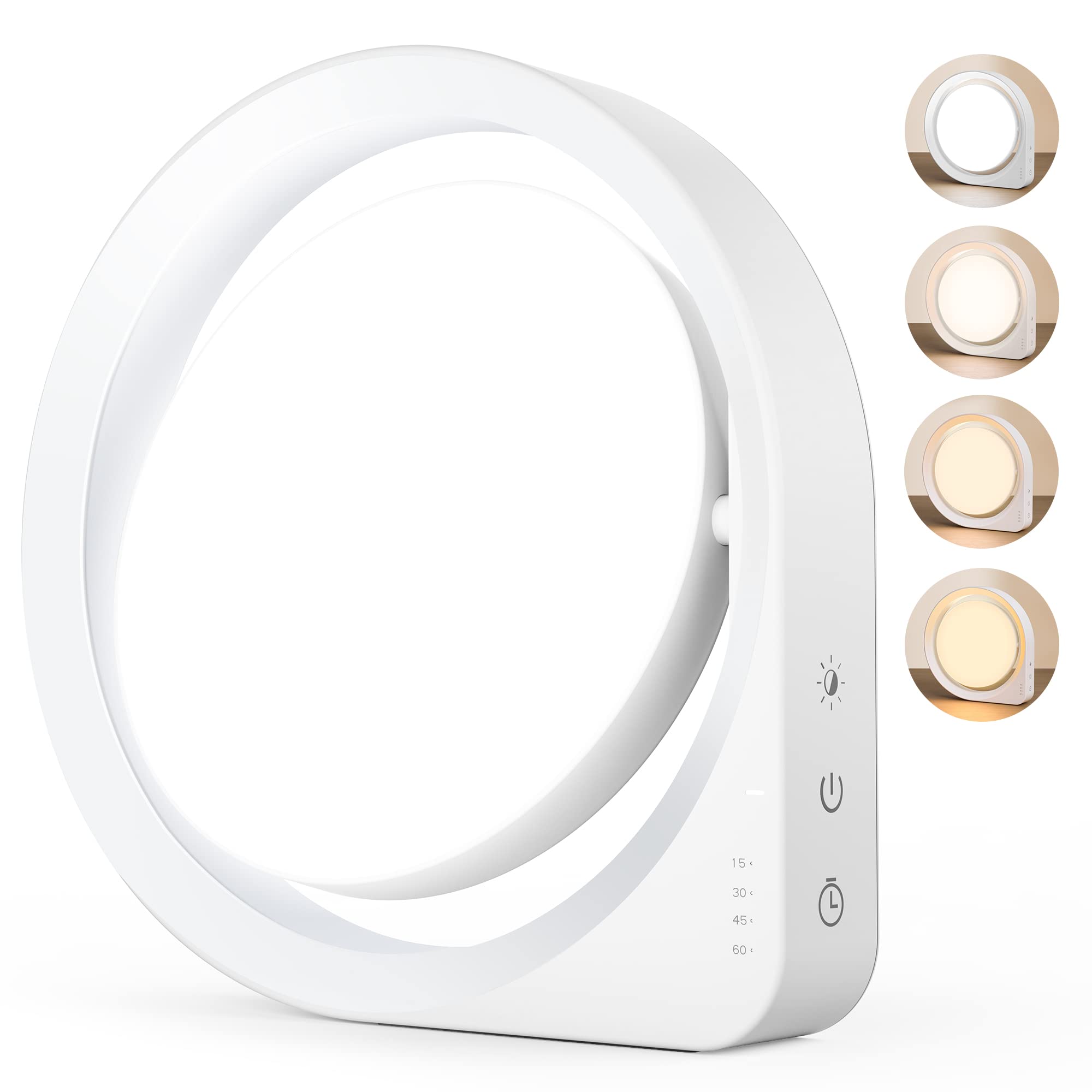 MediAcous Light Therapy Lamp, UV-Free 11000Lux Therapy Light, Happy Lamps with 4 Brightness Levels & Color Temperature & Timer, 
