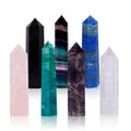 Crystal Wands | 3 Healing Amethyst, Rose Quartz,Clear Quartz,Black Obsidian,Green Fluorite, Lapis Lazuli,Rainbow Fluorite| 6 Fac