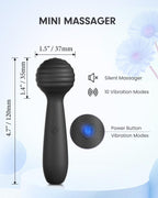 Portable Electric Travel Massager, Pinkmini Powerful Handheld Mini Muscle Massage Tool (Deep Black)