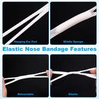 8pcs Elastic Nose Bandage, High Absorption External Nasal Dressing Holder After Surgery Breathable Bandage Strip After Nose Job