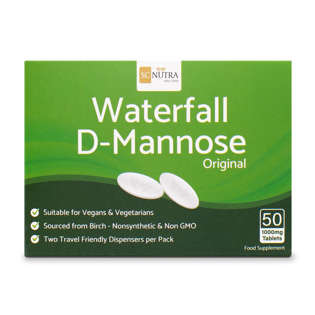 D-Mannose Tablets 1000mg - Waterfall D-Mannose sourced Naturally from Birch - 50 Tablets - SC Nutra (Sweet Cures)