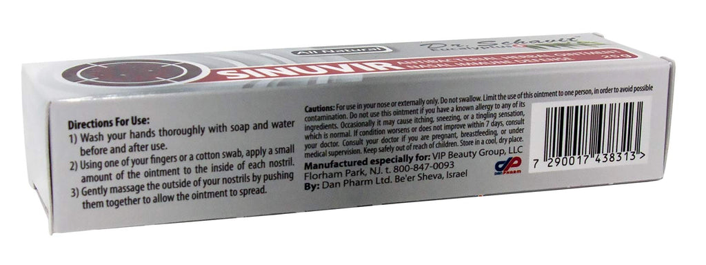 DR. SCHAVIT Eucalyptus+ SINUVIR - Herbal Nasal Ointment for Immune Defense. Natural Moisturizer Balm for Relief from Sore Dry No