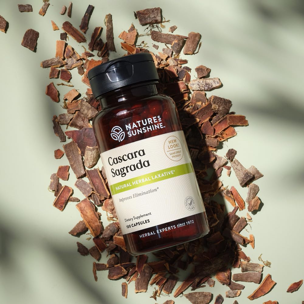 Natures Sunshine Cascara Sagrada Capsules - Promotes Intestinal Support for a Healthy Colon - 100 Capsules (50 Servings)