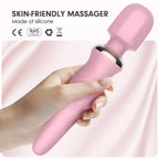 MANFLY Portable Electric Travel Massager, Handheld Rechargeable Neck and Shoulder Muscle Home Massage Tool (Pink)