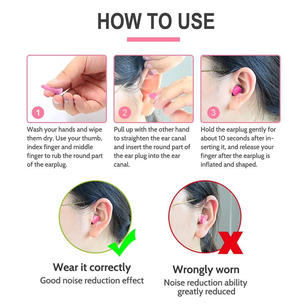 LYSIAN Slim Size Foam Ear Plugs for Noise Reduction Small Ear Women, Kids-35dB SNR Noise Cancelling Earplugs for Sleeping, Snori