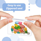 Nuanchu 36 Pieces Pill Pouches Bags Set Reusable Zippered Pill Baggies Clear Plastic Self Sealing Travel Medicine Organizer Stor