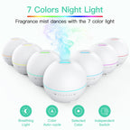 THIMONES 2 Pack Essential Oil Diffuser for Home - 200ml Aromatherapy Diffuser Humidifier with 4 Timers & 7 Colors Night Lights,