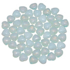 SUNYIK White Opalite Pocket Mini Puff Heart Worry Healing Palm Stone Pack of 10(0.5)