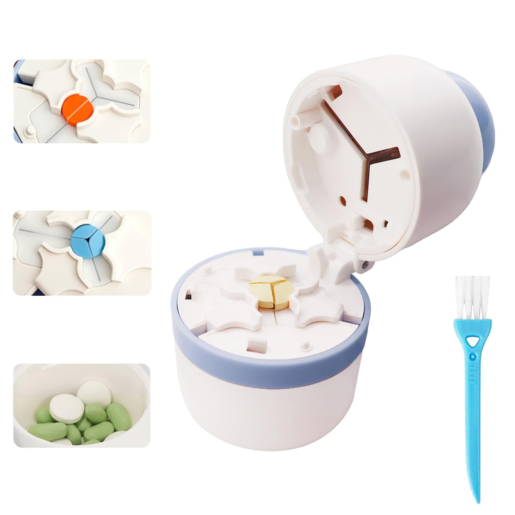 Pill Cutter 1/3 Pill Splitter for Small and Large Pills with Stainless Steel Blade for Cutting Pills in one Third or Half, Porta