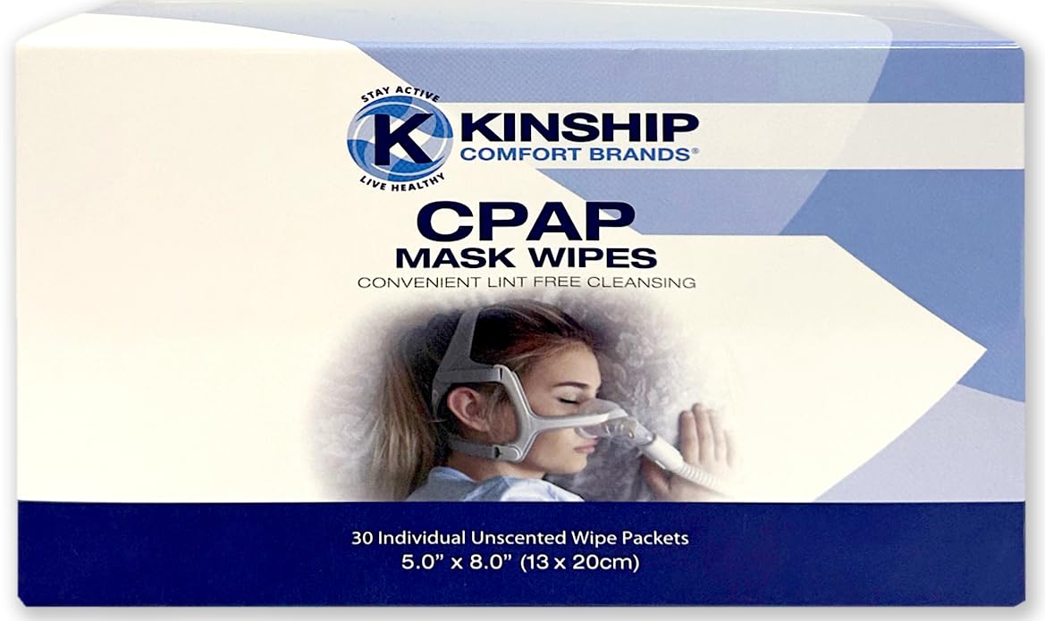 Kinship Comfort Brands Travel CPAP Mask Wipe Towelette Pack of 30 Unscented Wipes