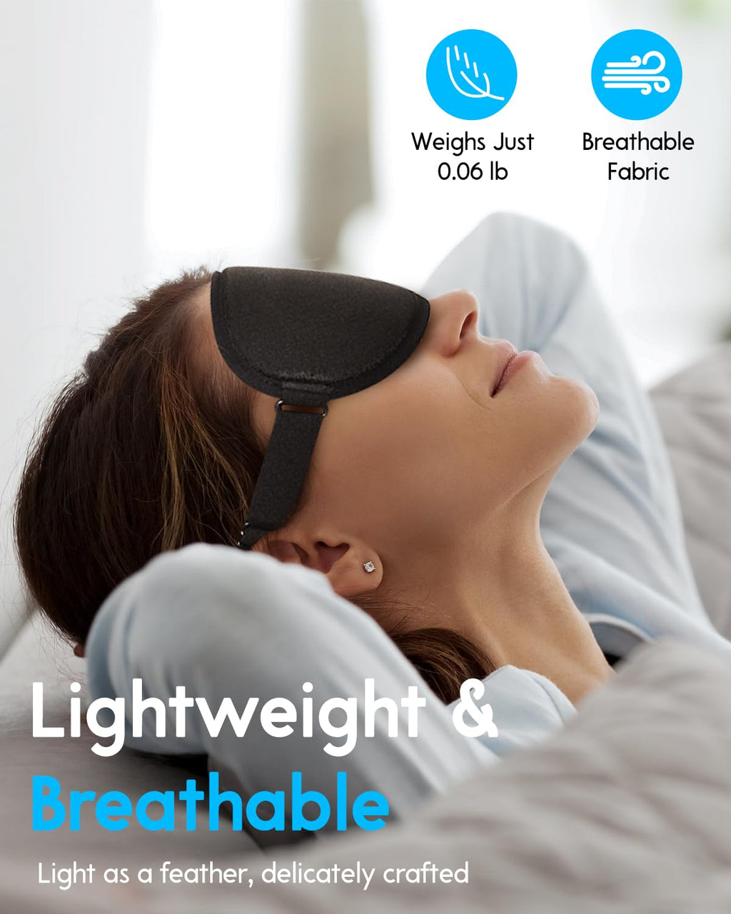 Arboleaf Sleep Mask, Sleep Eye Mask, Comfort Sleeping Mask, Adjustable Fit Sleep Masks for Women, Contoured for Zero Pressure, S
