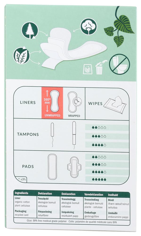 Natracare Organic & Natural Curved Panty Liners 30 ea (Pack of 8)