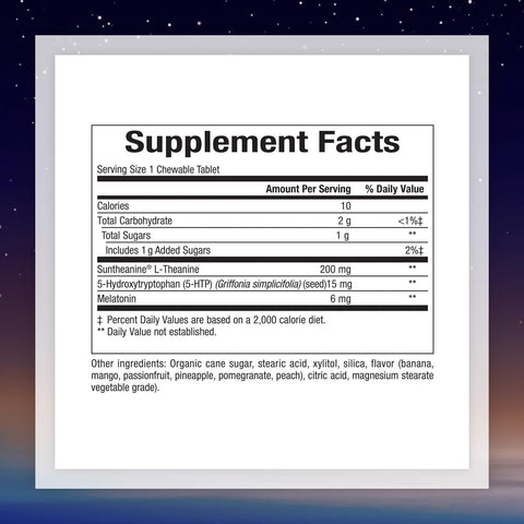 Natural Factors Stress-Relax Tranquil Sleep Extra Strength, with Suntheanine L-Theanine, 5-HTP, Melatonin, 60 Tablets