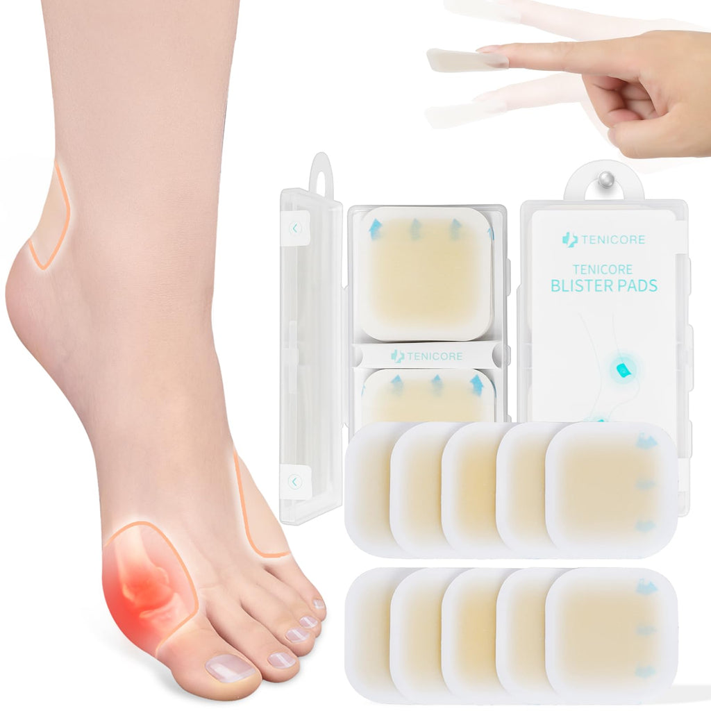 TENICORE Bunion Pads, Bunion Relief, Blister Pads for Women and Men, Hydrocolloid Bandages, Toe and Foot Corn Protector Pads, So