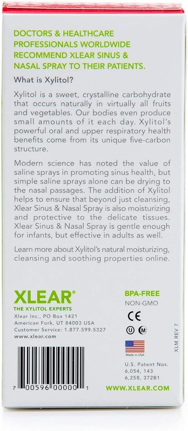 Xlear Nasal Spray and Kids Nasal Spray Bundle with Xylitol, Saline, Purified Water and Grapefruit Seed Extract, for Optimal Heal
