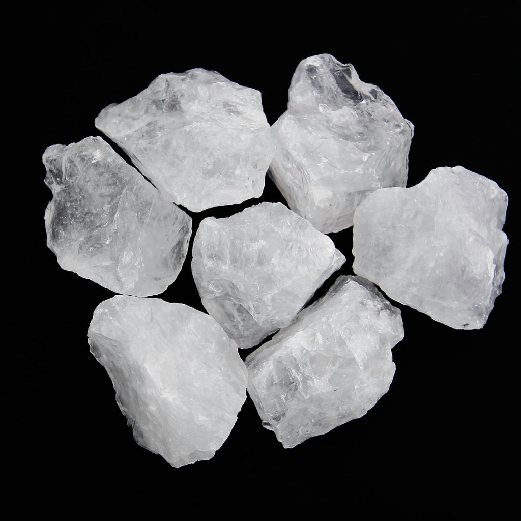 1.1lb Bulk Raw Clear Quartz Stone Rough Crystal-Natural Clear Quartz Raw Stones Crystal for Tumbling, Cabbing, Fountain Rocks, D
