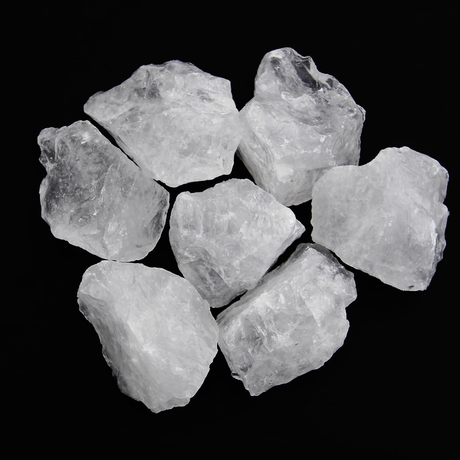 1.1lb Bulk Raw Clear Quartz Stone Rough Crystal-Natural Clear Quartz Raw Stones Crystal for Tumbling, Cabbing, Fountain Rocks, D