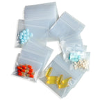 300 Packs Small Pill Bags, 6 mil Sturdy 3 Assorted Sizes 2x1.85, 2.5x2.25, 3x2.75 Plastic Bags, Reusable Bags Clear Zip Ba