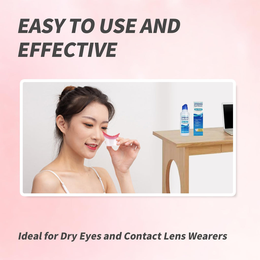BRBASAP Eye Wash Cup 4Pack Eye Wash Kit Bath Kit Silicone Eyelash Lid Care for Tired Dry Eyes Effective Eye Cleaner Solution wit