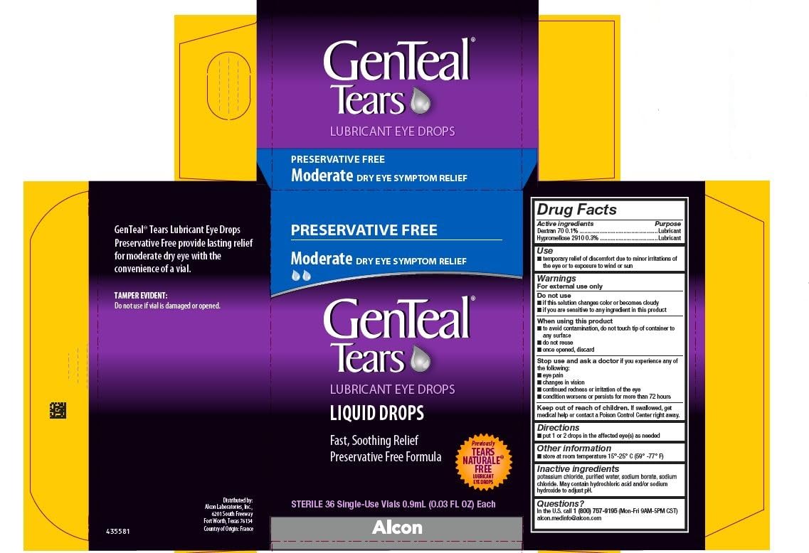 GenTeal Tears Liquid Drops, Single-Use Vials - 36 ct, Pack of 3