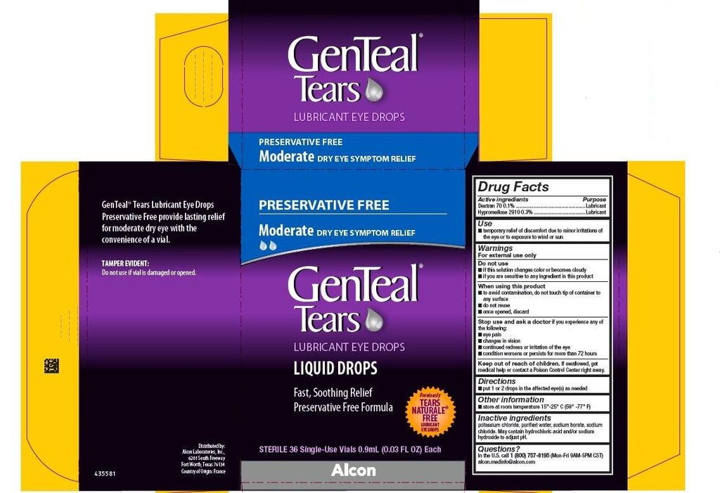GenTeal Tears Liquid Drops, Single-Use Vials - 36 ct, Pack of 3