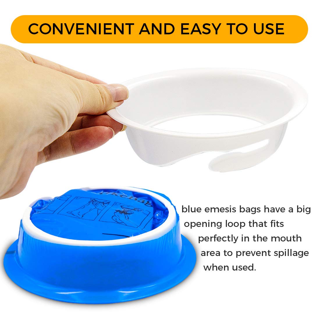 PukeBag Vomit Bags Disposable 100 Pack Emesis Bags for Car, Puke Nausea Bags for Travel Motion Sickness, Car Aircraft Taxi Barf