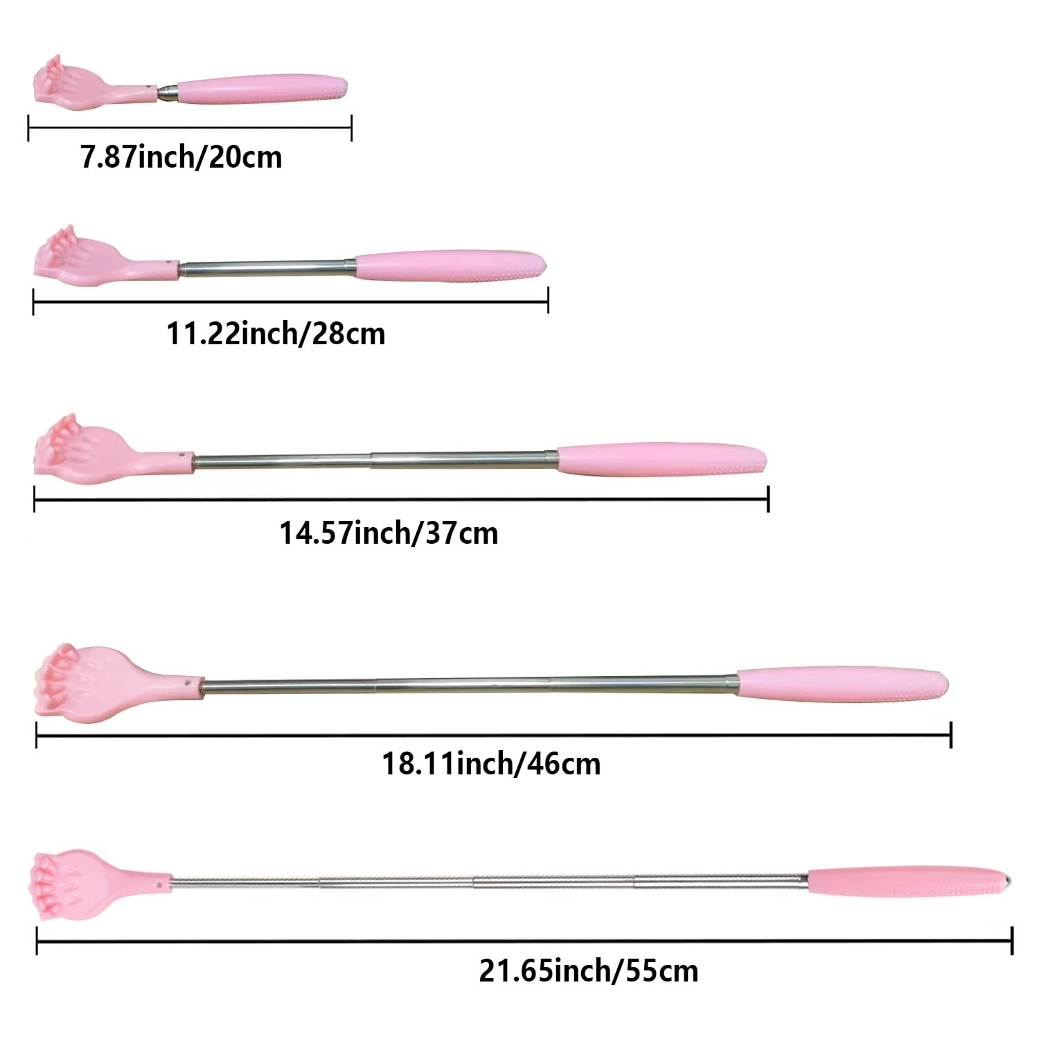 WUBAYI 2Pcs Back Scratchers, Portable Expandable Back Scratchers, Non-Slip Handheld Massager, with Telescopic Handle for Ticklin