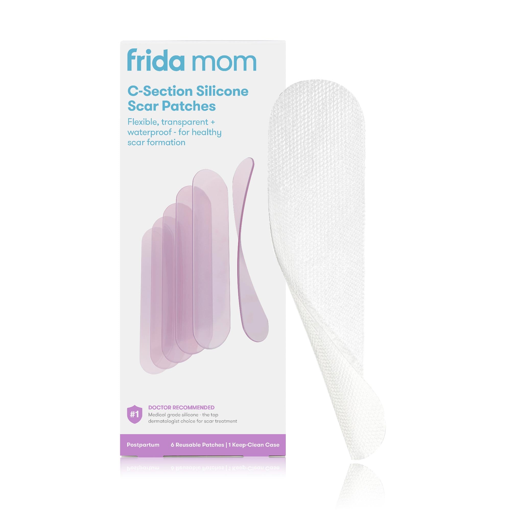 Frida Mom C-Section Silicone Strips, C-Section Recovery Must Have Scar Patches, Reusable Medical Grade Treatment for Keloid Scar