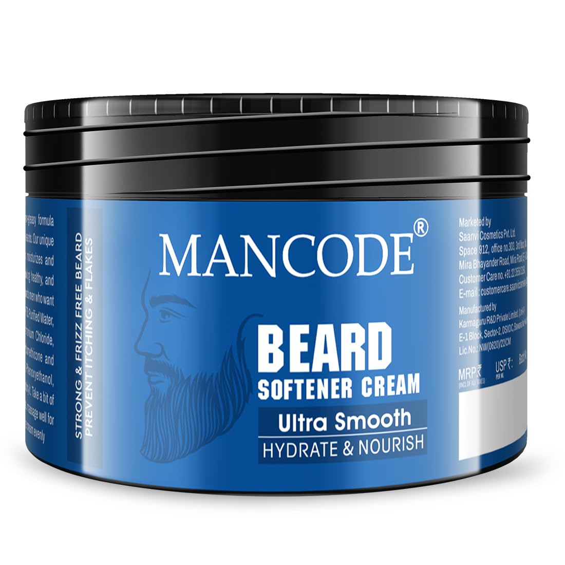 Mancode Beard Softener Cream  100Gm | For Frizzy Rough Dry Mustache And Beard | Long Lasting Moisturization & Nourishement | Mo