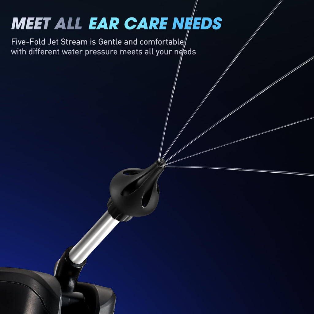 YNN Ear Wax Removal,350ml Tank 8 Reusable earplug Tips 5-Fold Jet Stream 3 Mode Safe & Effective Water Powered Ear Cleaner Elect