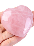 Jovivi 60mm Large Rose Quartz Crystal Heart Healing Crystals Heart Stones Polished Pocket Love Gemstones Chakra Reiki Energy Bal