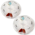 Deke Home - Round Portable Pill Box, Medicine Planner, Small 7 Day Weekly Travel Container, Medication, Vitamin Holder, Pillbox 